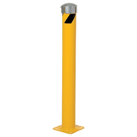 Bollard , 42 in H, Yellow , Carbon Steel