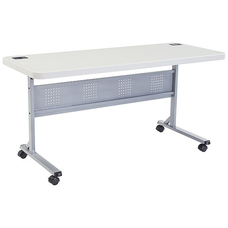 Rectangle Training Table, 24" W, 60" L, 29-1/2" H, Lightweight HDPE Blow Molded Plastic Top