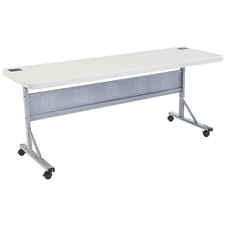 Rectangle Training Table, 24" W, 72" L, 29-1/2" H, Lightweight HDPE Blow Molded Plastic Top