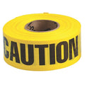 Barricade Tape, Caution/Cuidado, Yellow, 3 in Wide x 500 ft Length, Polyethylene, 3 mil