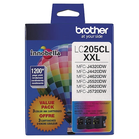 Ink Cartridge, 3Color, Cyan, Mgnt, Yell, PK3