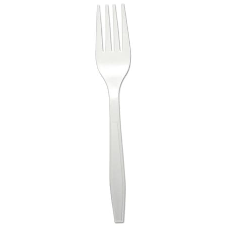 Disposable Fork, White, Plastic, PK1000, Pack Count: 1, 000