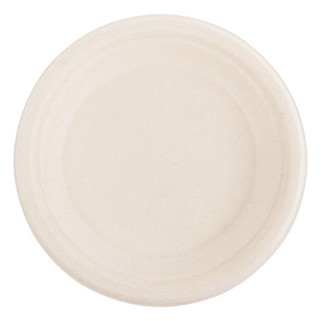 Bagasse PFAS-Free Dinnerware, Plate, 6" dia, Tan, PK1000