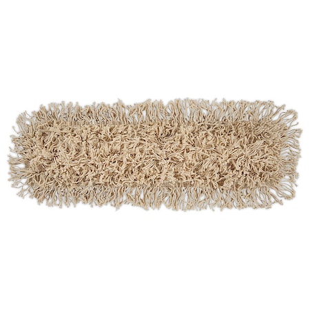 24 in L Cut-End Dust Mop, White, Cotton, 1324