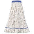 5 in Looped-End Mop Head, White, Cotton/Synthetic, PK12