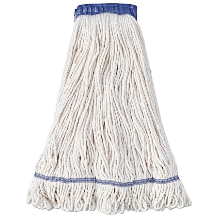5 in Looped-End Mop Head, White, Cotton/Synthetic, PK12