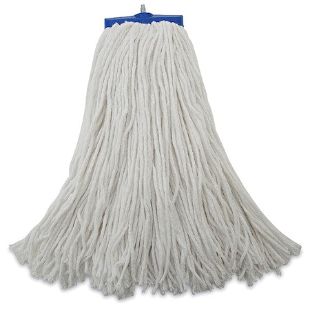 1.25 in Flat Wet Mop, Cut-End, White, Rayon, PK12