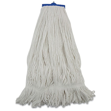 1.25 in Flat Wet Mop, Looped-End, White, Rayon, PK12