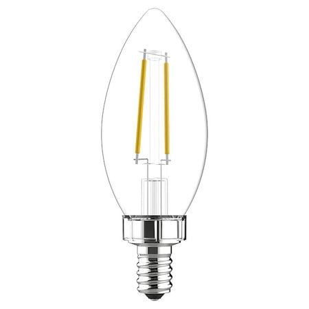 LED, 3.5 W, B10, Candelabra Screw (E12), PK2