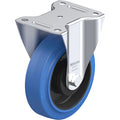 Plate Caster, Rigid, Rubber, 7 11/16"H
