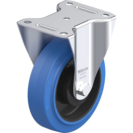 Plate Caster, Rigid, Rubber, 7 11/16"H
