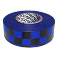 Flagging Tape, No Legend, Black/Blue, 1 3/16 in Wide x 300 ft Length, Vinyl, 2 mil