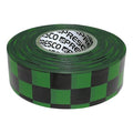 Flagging Tape, No Legend, Black/Green, 1 3/16 in Wide x 300 ft Length, Vinyl, 2 mil