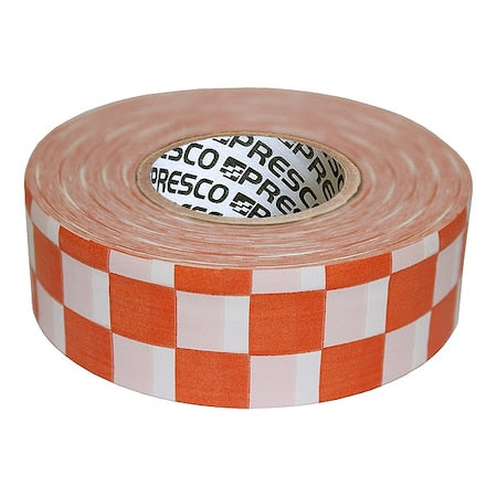 Flagging Tape, No Legend, Orange/White, 1 3/16 in Wide x 300 ft Length, Vinyl, 2 mil