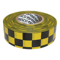 Flagging Tape, No Legend, Black/Yellow, 1 3/16 in Wide x 300 ft Length, Vinyl, 2 mil