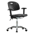 ESD Task Chair, Adjustable Arms, 17-3/4" to 23" Height, Black