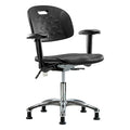 ESD Task Chair, Adjustable Arms, 17-3/4" to 23" Height, Black