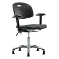 ESD Task Chair, Adjustable Arms, 17-3/4" to 23" Height, Black