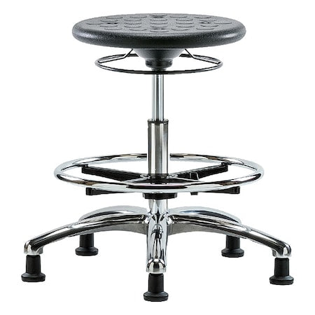 Stool, Polyurethane, Black, 19 1/4 in to 27 in Seat Height