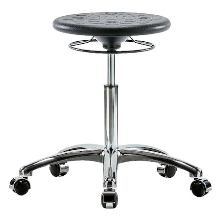 Stool, Polyurethane, Black, 19 1/4 in to 27 in Seat Height