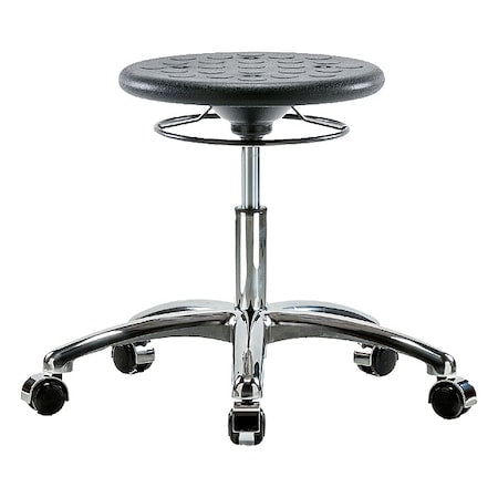 Cleanroom Stool, Polyurethane, Black, 16 in to 21 in Seat Height