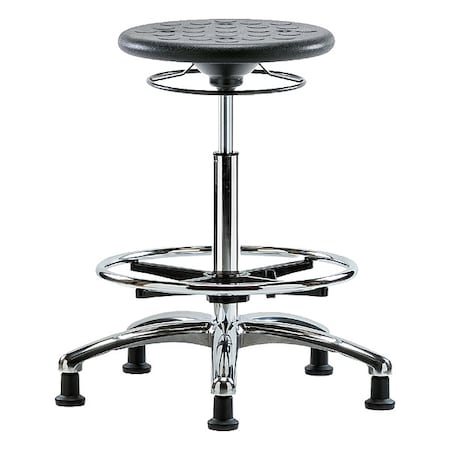Cleanroom Stool, Polyurethane, Black, 23 1/2 in to 33 1/2 in Seat Height