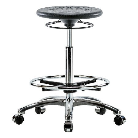 Cleanroom Stool, Polyurethane, Black, 23 1/2 in to 33 1/2 in Seat Height
