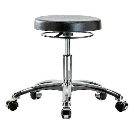 Poly Desk Stool, Chrome, Casters, Class 10