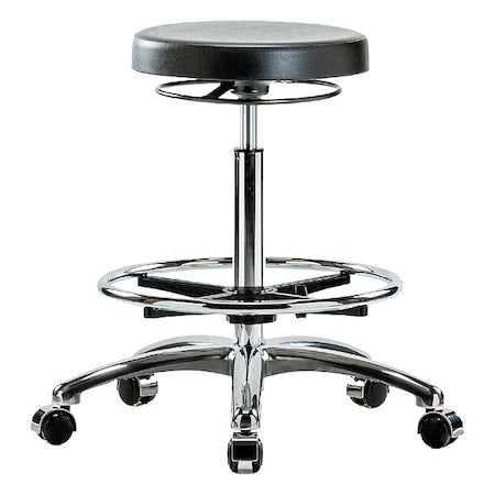 Poly Hi Bench Stool, Chrm CF Casters, CL10