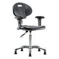ESD Task Chair, Adjustable Arms, 19-1/2" to 27" Height, Black