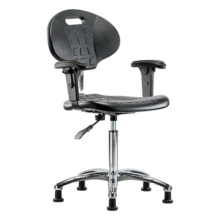 ESD Task Chair, Adjustable Arms, 19-1/2" to 27" Height, Black