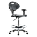 ESD Task Chair, Adjustable Arms, 23-1/2" to 33-1/2" Height, Black