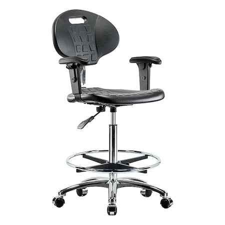ESD Task Chair, Adjustable Arms, 23-1/2" to 33-1/2" Height, Black