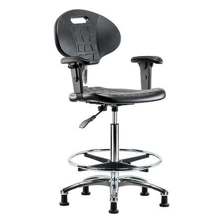 ESD Task Chair, Adjustable Arms, 23-1/2" to 33-1/2" Height, Black