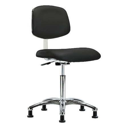 Clean Room Chair Ergonomic Chair, 21-1/2" to 29" Height, Vinyl, Black
