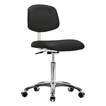Clean Room Chair Ergonomic Chair, 21-1/2" to 29" Height, Vinyl, Black