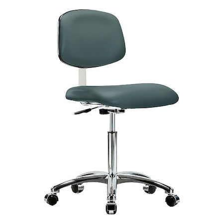 Clean Room Chair Ergonomic Chair, 21-1/2" to 29" Height, Vinyl, Colonial Blue
