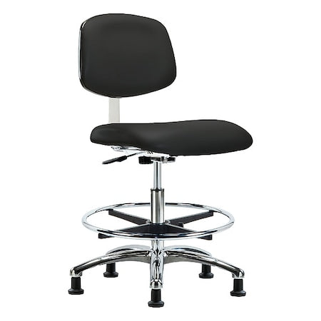 Clean Room Chair Ergonomic Chair, 21-1/2" to 29" Height, Vinyl, Black