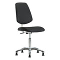 Cleanroom Task Chair, Vinyl (Antibacterial), Black, 21-1/2 in to 29 in Seat Height