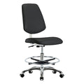 Cleanroom Task Chair, Vinyl (Antibacterial), Black, 21-1/2 in to 29 in Seat Height, Rolling
