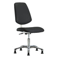 Cleanroom Chair, Vinyl (Antibacterial), Black, 18-1/2 in to 23-3/4 in Seat Height