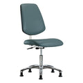 Cleanroom Chair, Vinyl (Antibacterial), Blue, 18-1/2 in to 23-3/4 in Seat Height