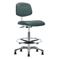 Clean Room Chair Ergonomic Chair, 25-3/4" to 35-1/2" Height, Vinyl, Colonial Blue