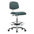 Clean Room Chair Ergonomic Chair, 25-3/4" to 35-1/2" Height, Vinyl, Colonial Blue