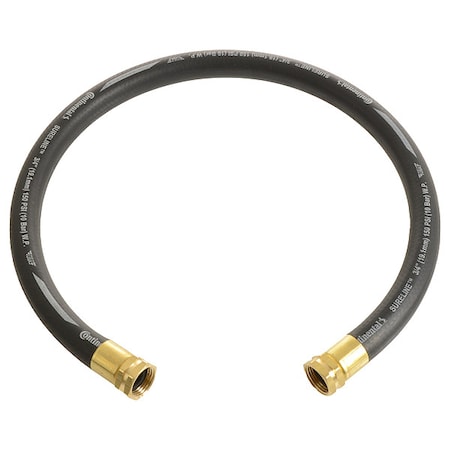 5/8 in ID x 12 ft L Garden Leader Hose, EPDM Tube, Black, Brass x Brass Fitting