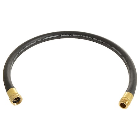 5/8 in ID x 12 ft L Garden Leader Hose, EPDM Tube, Black, Brass x Brass Fitting