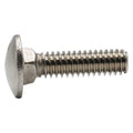 Carriage Bolt, Square Neck, 1/4"-20, 3/4 in L, Stainless Steel, Not Graded, Plain, 10 PK