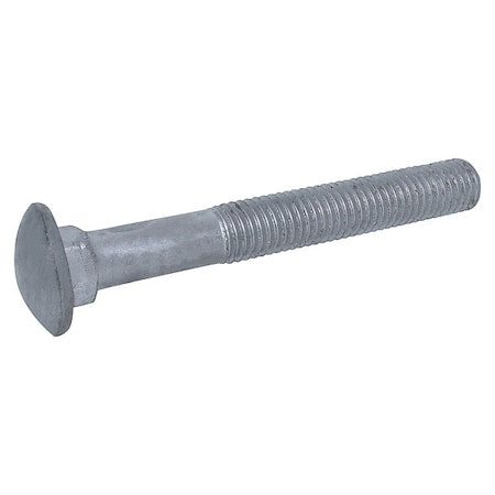 Carriage Bolt, Square Neck, 1/2"-13, 8 in L, Steel, Grade 2, Hot Dipped Galvanized, 5 PK