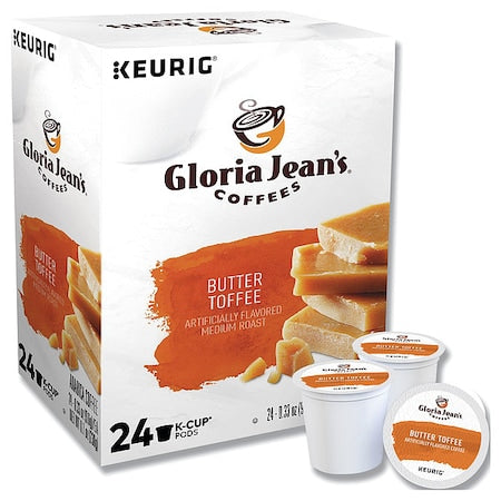 Coffee, Butter Toffee, Pod, Caffeinated, Ground, 1.98 lb, 96 PK
