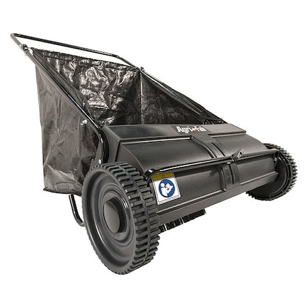 Push Lawn Sweeper, 26 in Working Width, 6.2 cu ft Hopper Capacity, Vinyl Hopper Material